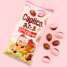 Glico Chocolate Snack Caplico No Atama Strawberry 1.06oz/ 30g