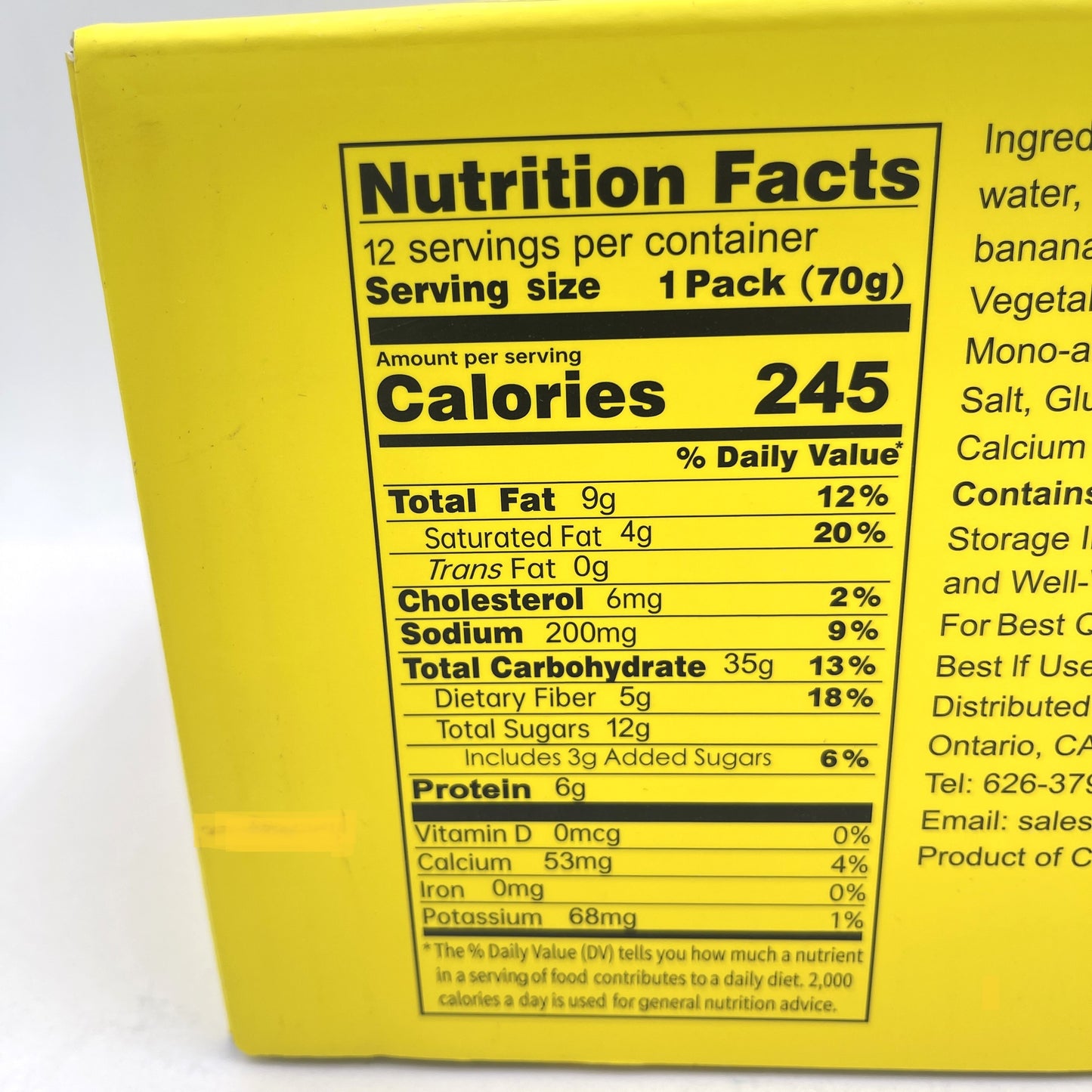 Success Import Banana Bread 12packs/840g