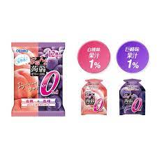 Orihiro Konnyaku Duo Fruit Juices Jelly-Peach & Grape 12Pc/1 Bag