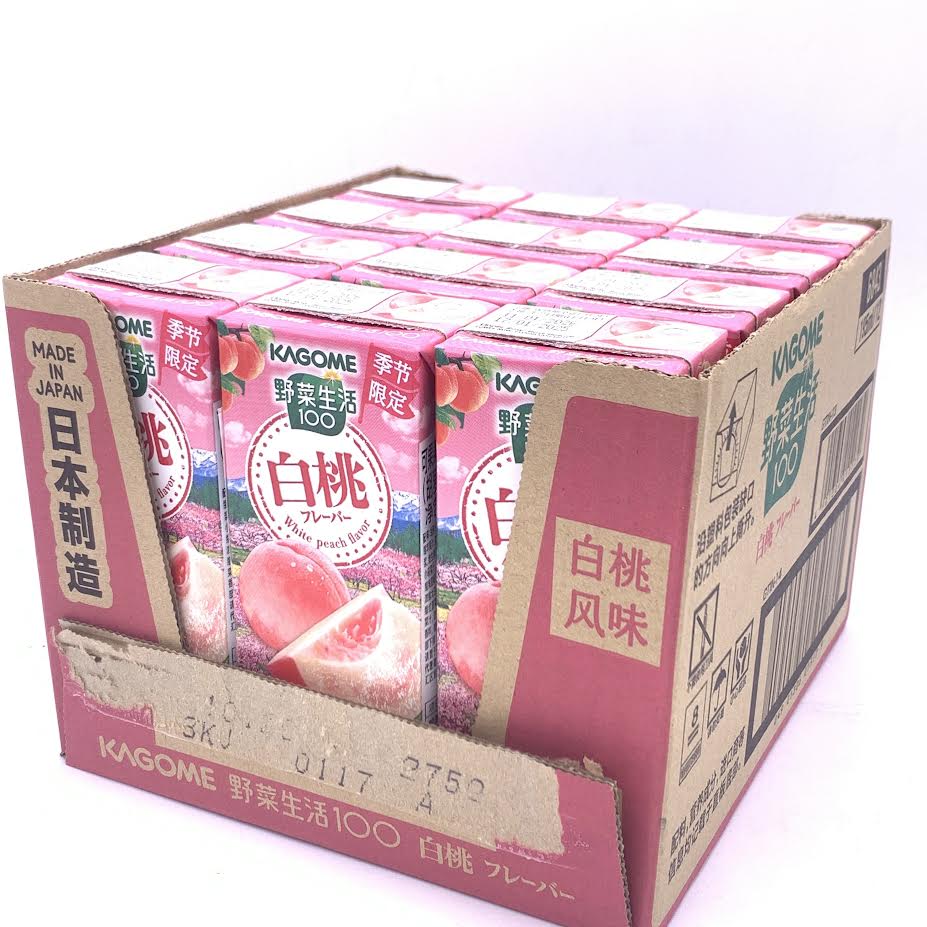 Kagome White Peach Juice Flavor And Vegetable Drink 195ml/12pack
