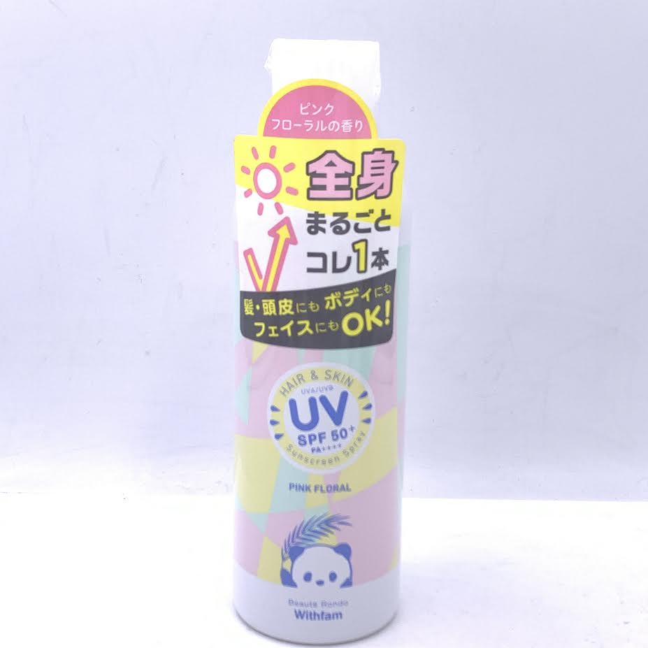 Beauté Rondo Withfam Beauty Land Hair&Skin UV SPF50+PA++++Sunscreen Spray Pink Floral 200g粉色花香全身防曬噴霧