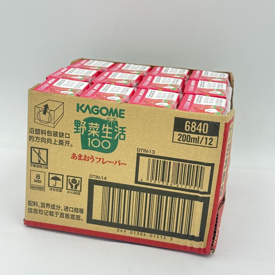 Kagome Amao Strawberry Juice Flavor 200ml/12pack