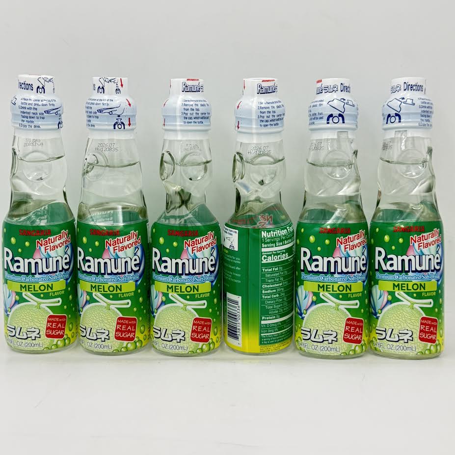 Sangaria Ramune - Melon Flavor 200mlx6bottle三佳麗彈珠汽水蜜瓜口味