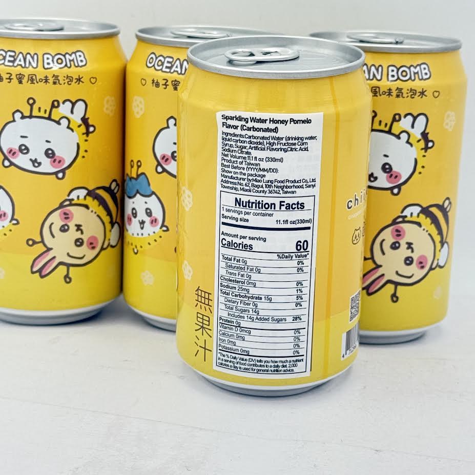 Ocean Bomb Honey Pomelo Flavour Sparkling Water 330mlx4can柚子蜜風味汽泡水