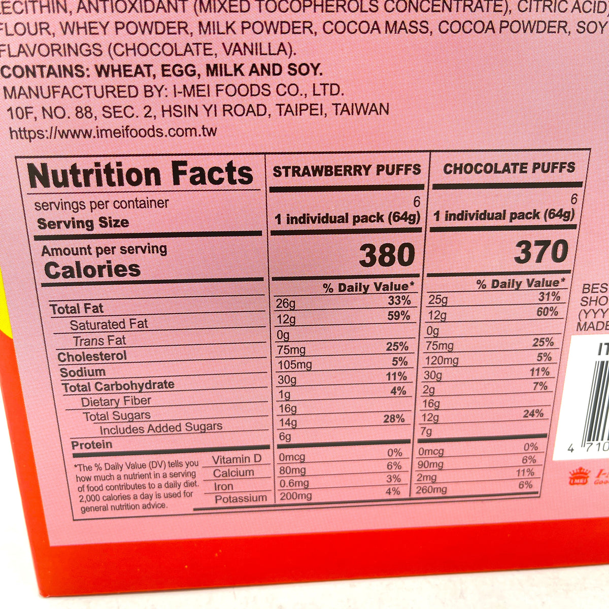 Imei Cream Puff Strawberry & Chocolate Flavored 27.1oz/768g