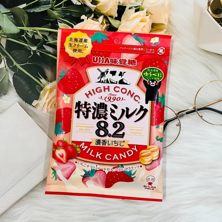 Uha High Conc Rich Milk Candy - Strawberry Milk Flavor 2.53oz/(72g)悠哈特濃草莓牛奶糖