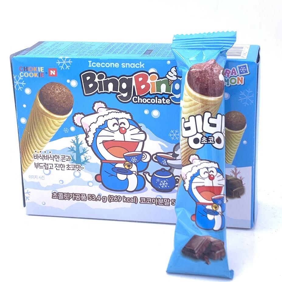 Doraemon Chokie Cookie Icecone Snack Bingbing Chocolate 53.4g/(6pcs)