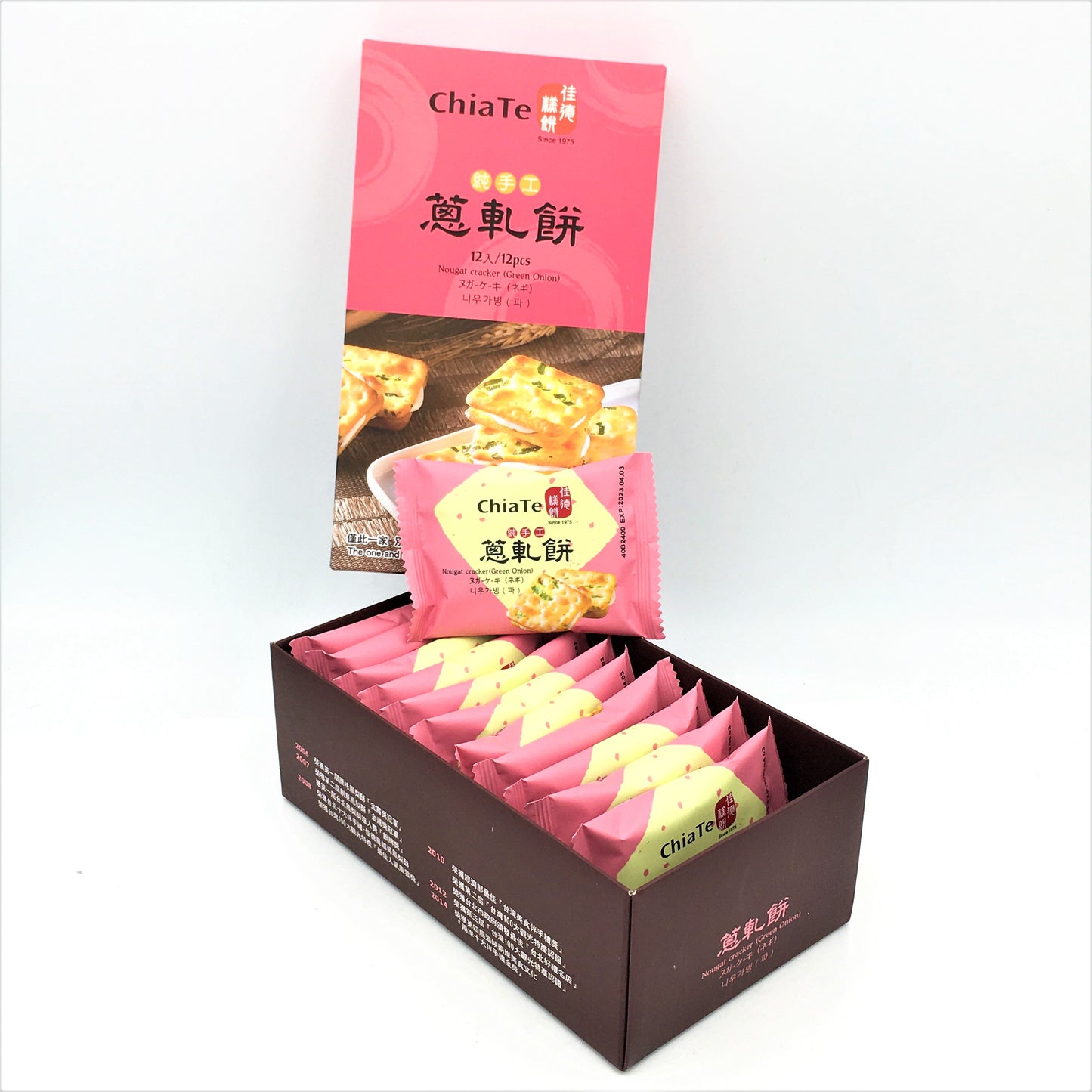 Chia Te Nougat Cracker (Green Onion) 180g /12pcs 佳德純手工蔥軋餅12入禮盒