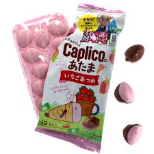 Glico Chocolate Snack Caplico No Atama Strawberry 1.06oz/ 30g