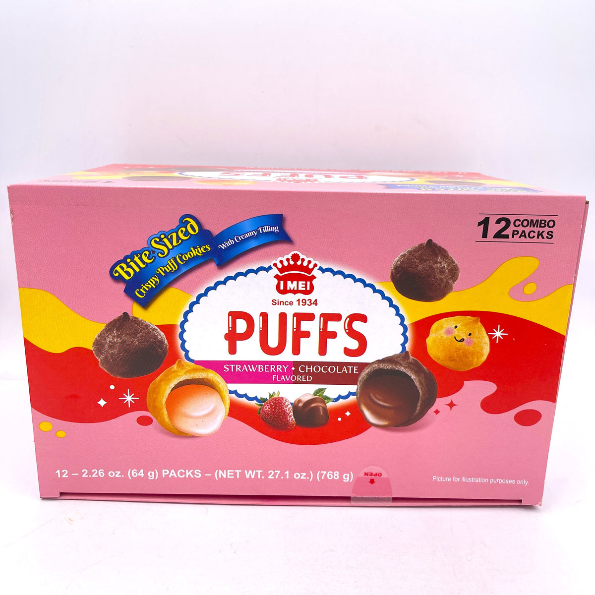Imei Cream Puff Strawberry & Chocolate Flavored 27.1oz/768g