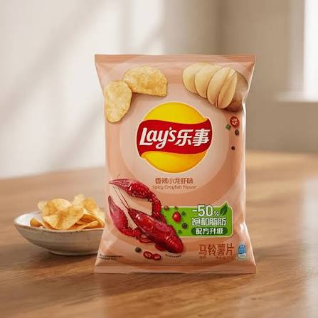 (2CT)Lay's Potato Chips - Spicy Crayfish Flavor 70g