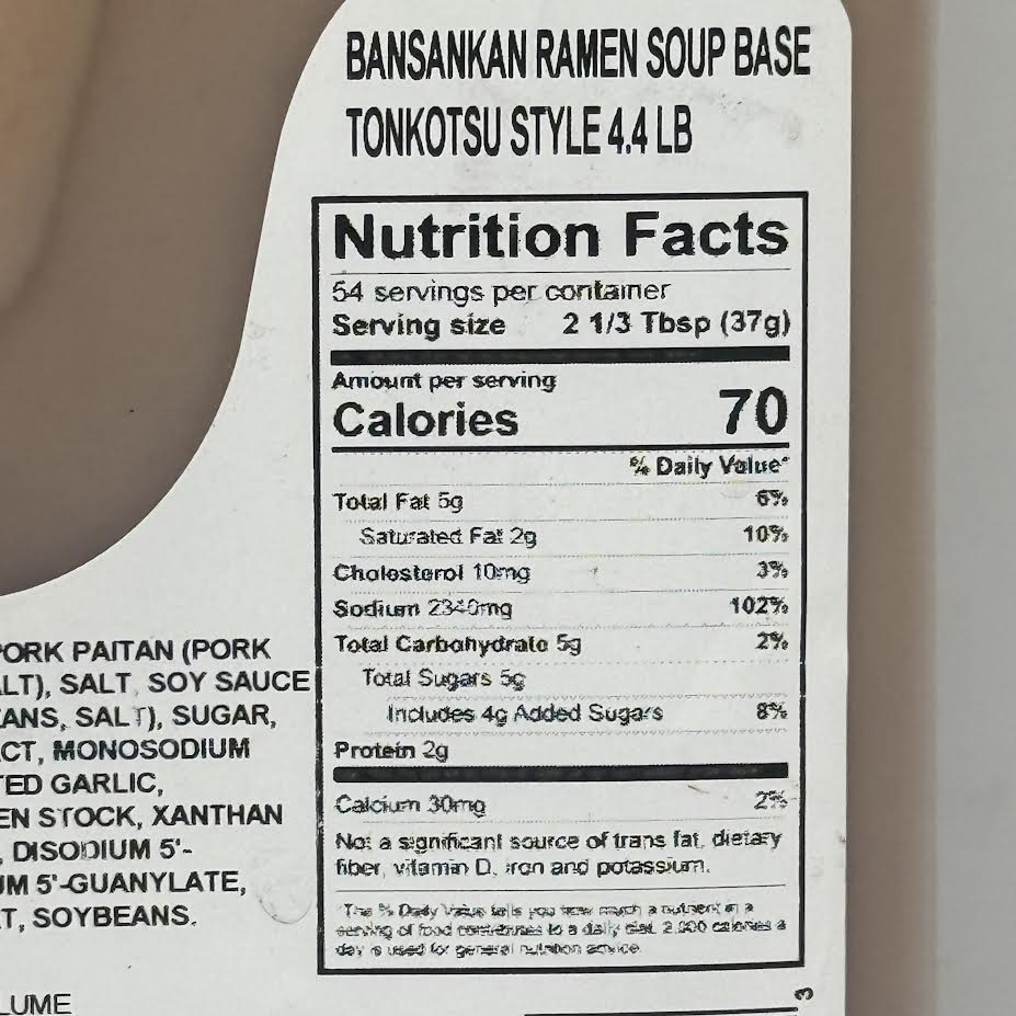 Nippon Shokken Bansankan Ramen Soup Base Tonkotsu Style 4.4lb/(2.00kg)