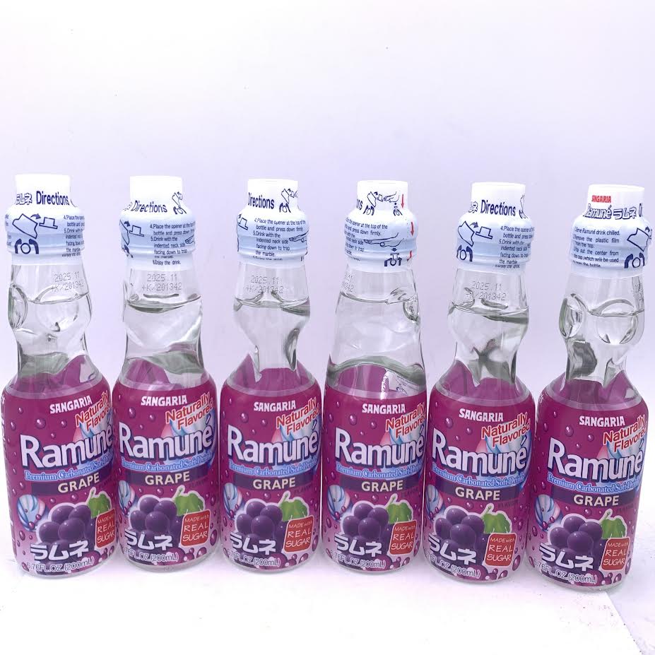 Sangaria Ramune - Grape Flavor 200mlx6bottle三佳麗彈珠汽水葡萄口味