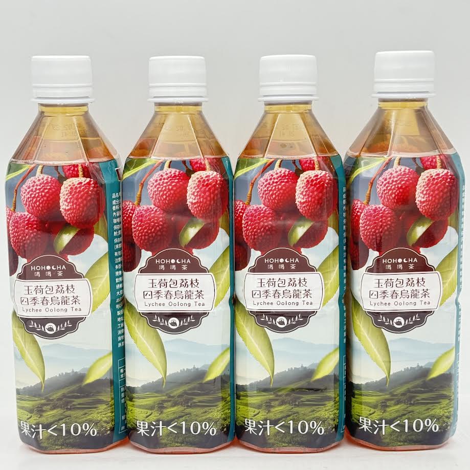 Hohocha Lychee Oolong Tea 490mlx4bottles玉荷包荔枝四季春烏龍茶