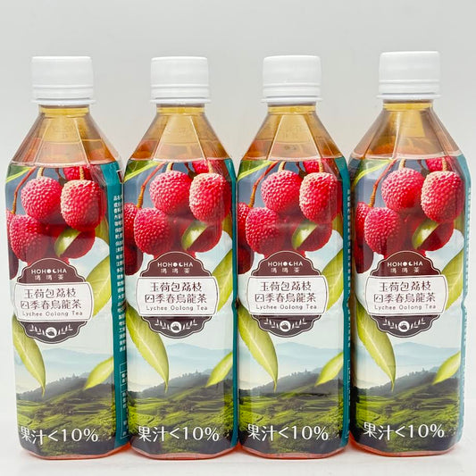 Hohocha Lychee Oolong Tea 490mlx4bottles玉荷包荔枝四季春烏龍茶