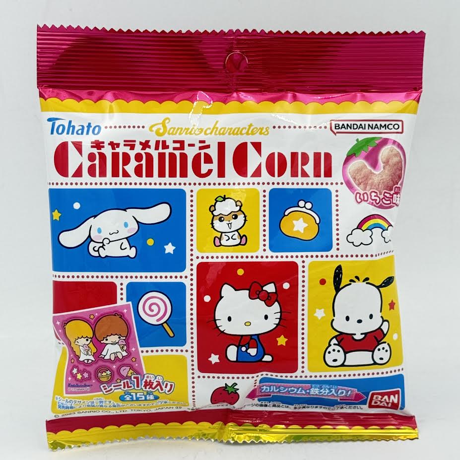 (2bags)Tohato x Sanrio Characters Caramel Corn Strawberry Flavor 18g (with Sticker)