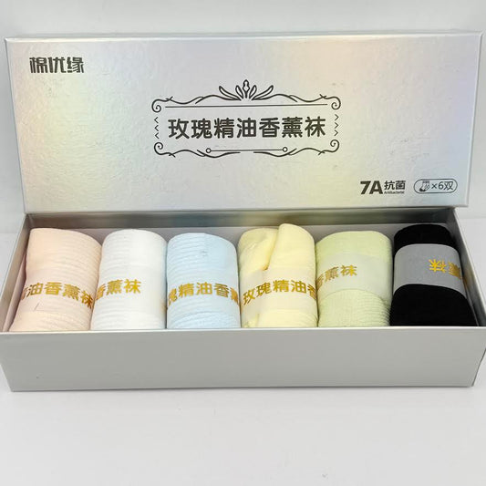 Rose Essential Oil Scented Socks 棉優緣玫瑰精油香藼襪