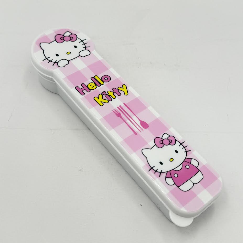 Hello Kitty 3pcs Stainless Steel Dinner Set - Fork,Spoon,Chopsticks