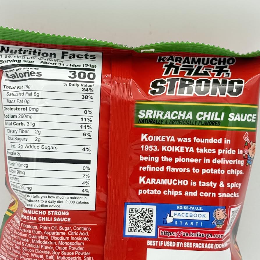 Koikeya Karamucho Strong Potato Chips - Sriracha Chili Sauce 54gx2bags