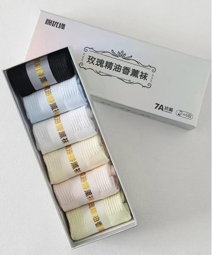 Rose Essential Oil Scented Socks 棉優緣玫瑰精油香藼襪