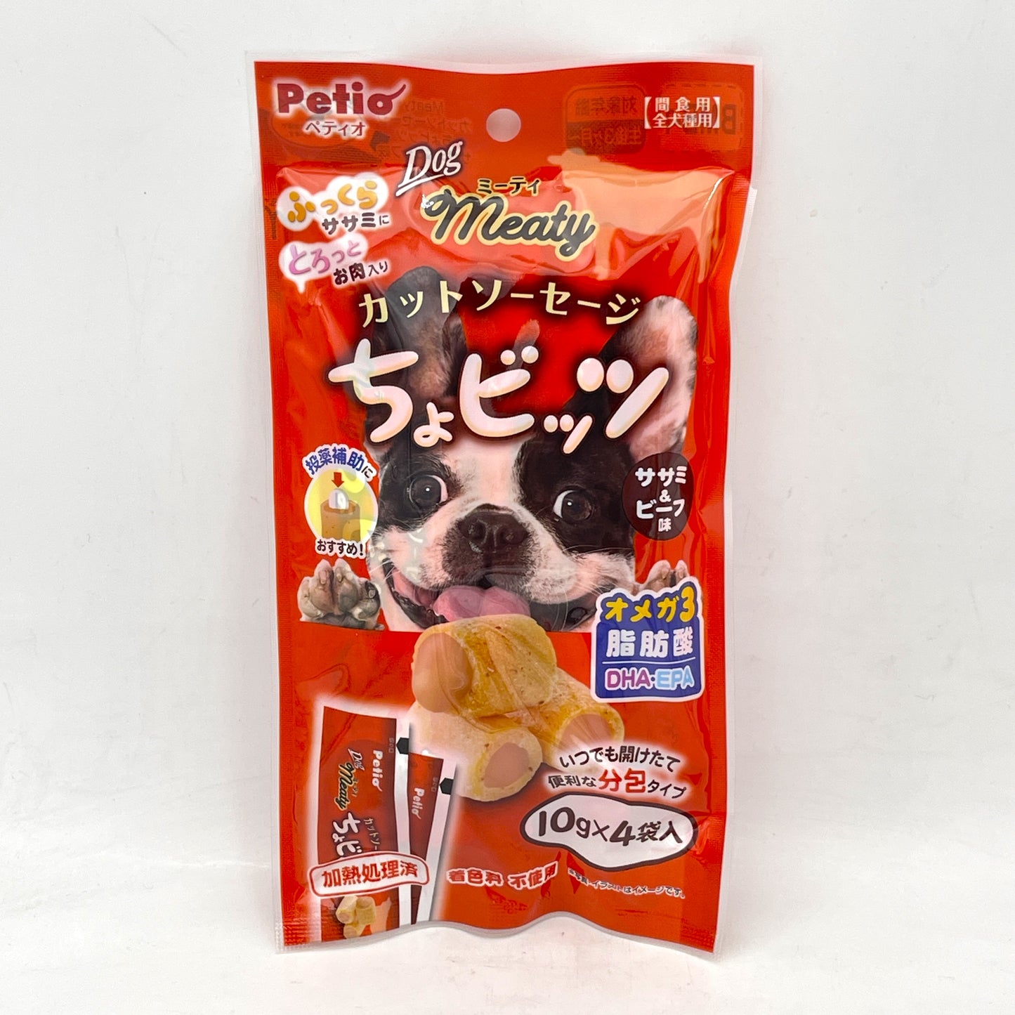 Petio Meaty Chicken & Beef Flavor Snack For Dog 10gx4bags