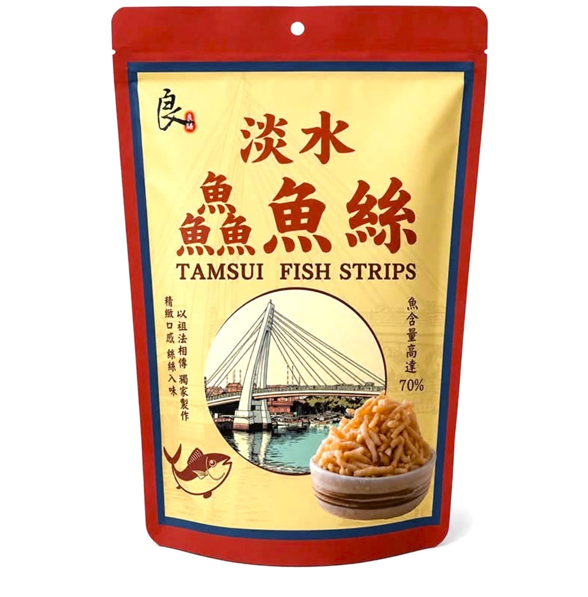 Tamsui Fish Strips Snack2.47oz/70g淡水鱻魚絲