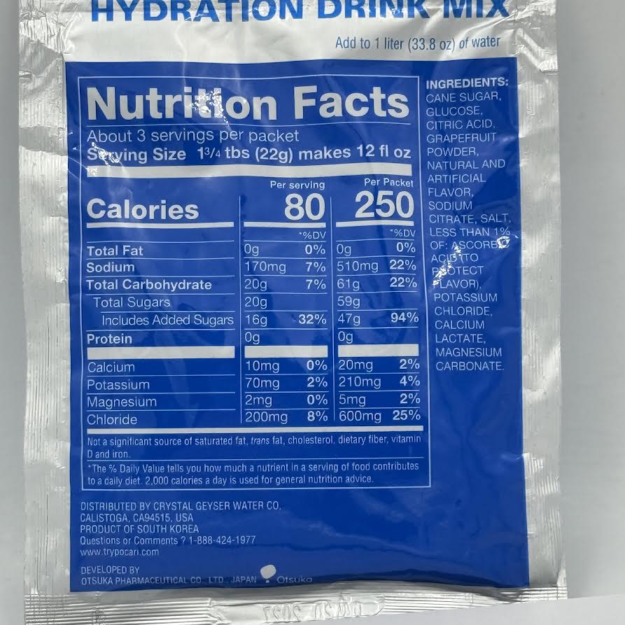 (3CT)Otsuka Hydration Drink Mix - Fitness Electrolyte Supplement 65.6g