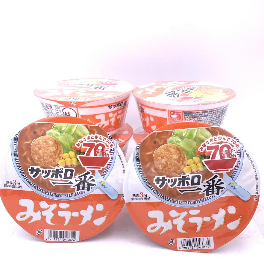 (6CT) Sanyofoods Sapporo Ichiban Miso Ramen Bowl 77g濃鬱味曾拉麺方便碗麺配七味香料