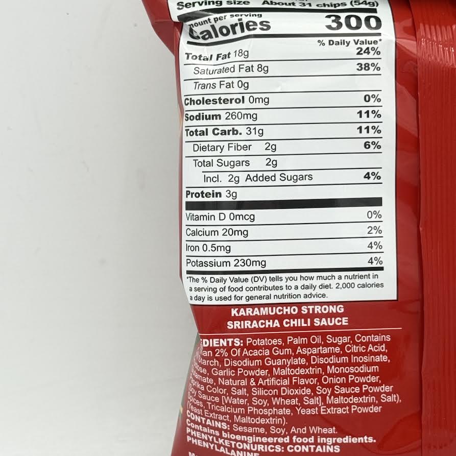 Koikeya Karamucho Strong Potato Chips - Sriracha Chili Sauce 54gx2bags
