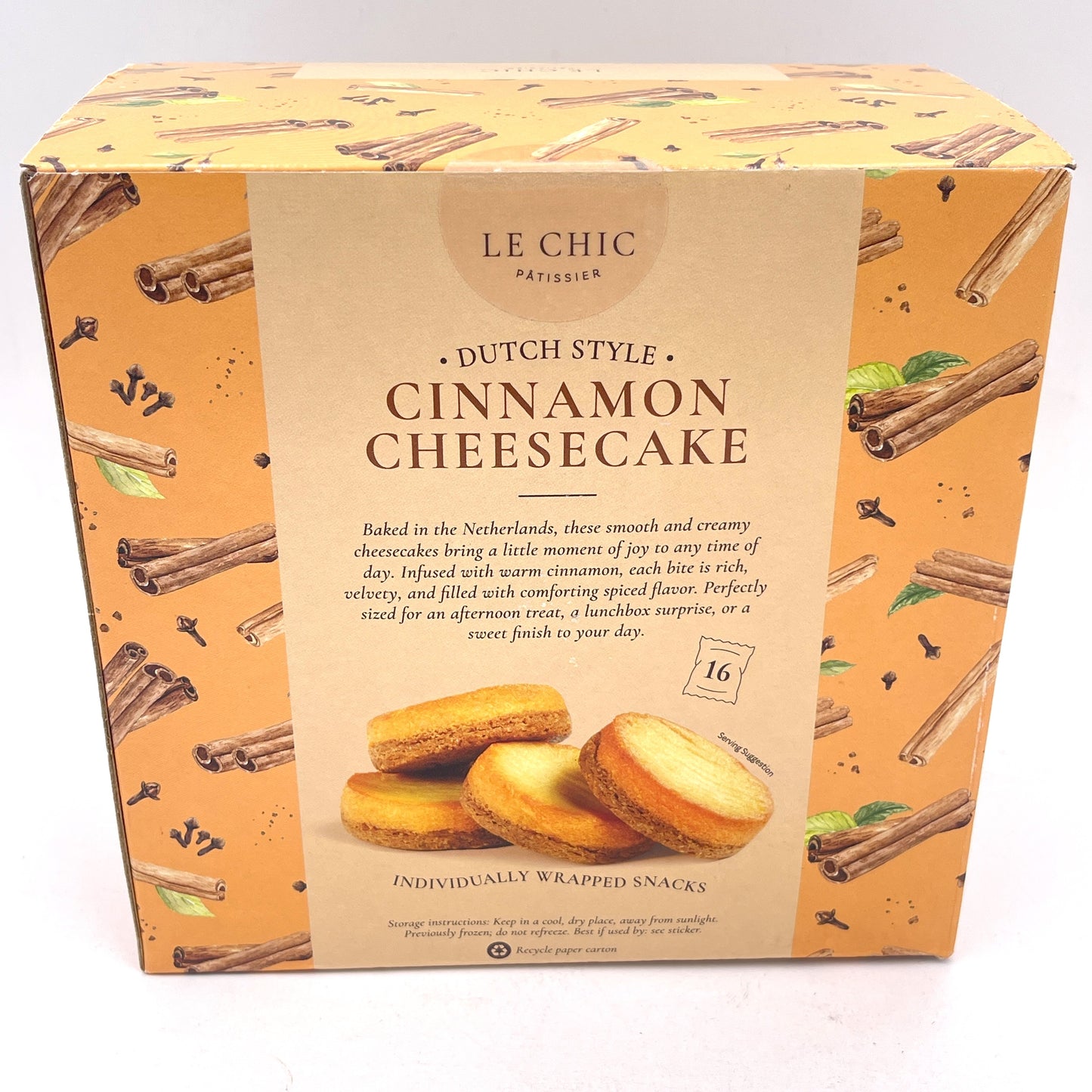 Le Chic Dutch Style Cinnamon Cheesecake 16Pack 28.2oz/800g