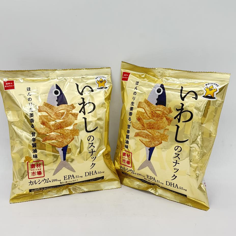 (2CT)Oyatsu Ingredient Market Sardine Snacks - Slight Ginger Scent Sweet and Spicy Soy Sauce Flavor 61g 沙丁魚零食