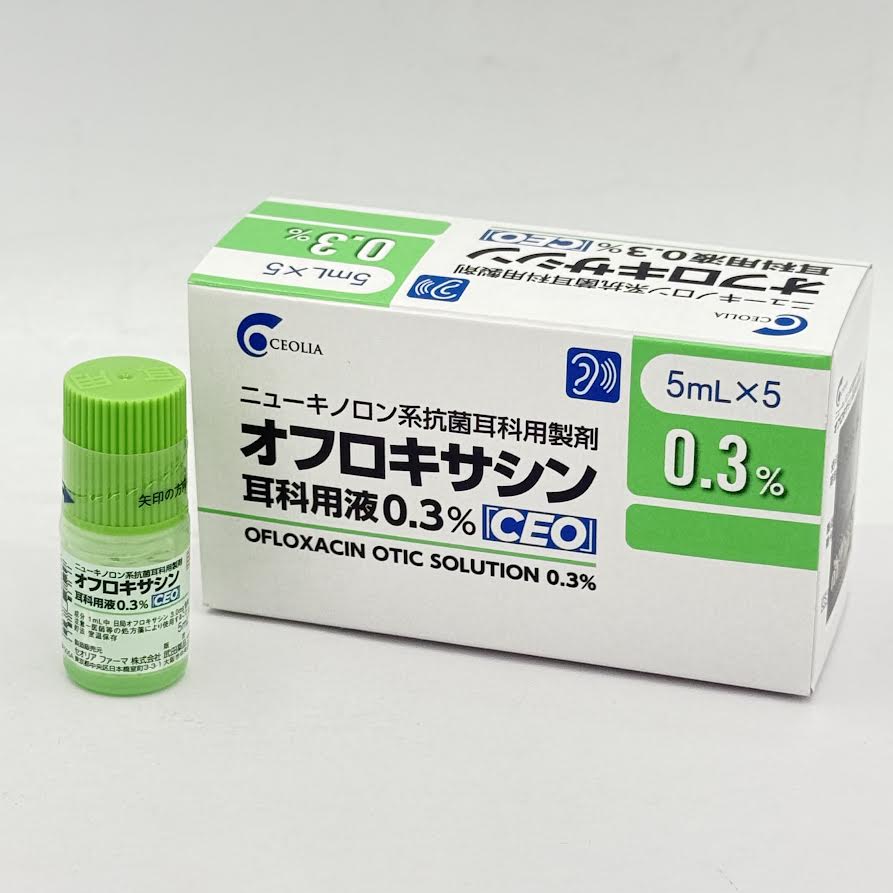 Ofloxacin Otic Solution 0.3% Ceo Antibacterial Ear Drops 5ml[No Box]日本處方抗菌耳科製藥