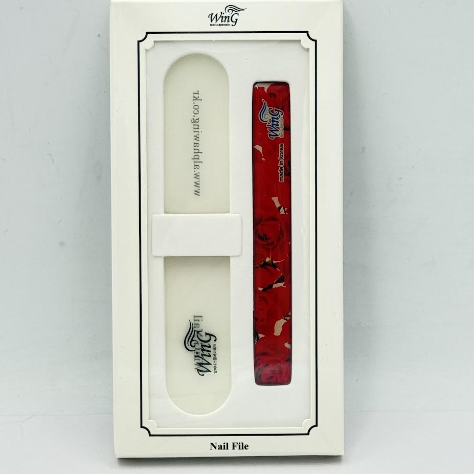 Wing Nail File Shiner Double-Sided Nail Buffer & Polisher Random Color 韓國水晶指甲銼刀