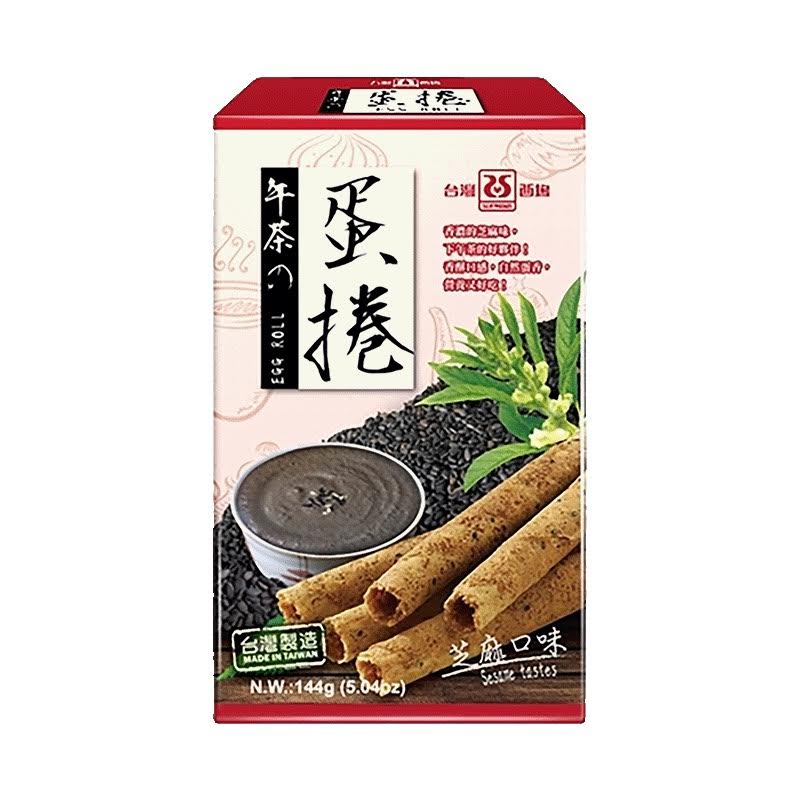 Seawood Sesame Flavor Crispy Rolled Wafer 144g/(72gx2bags)台灣西塢芝麻捲餅