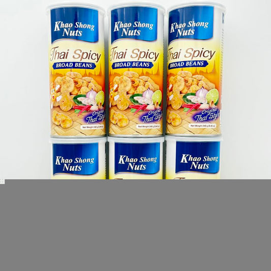 Khao Shong Nuts Thai Spicy Broad Beans 240gx6bottle