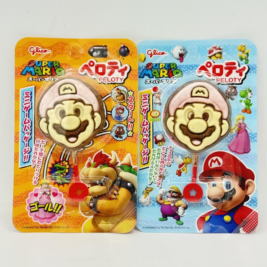 (2pack)Glico Super Mario Peloty Chocolate In The Shape Of Mario 20g