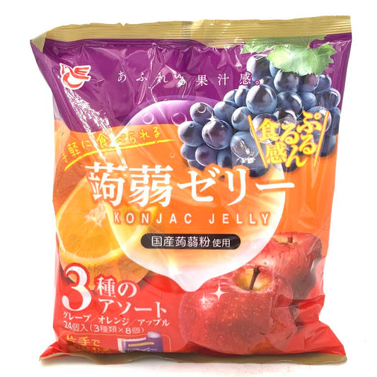 Ace Bakery Konjac Fruit Juice Jelly -Grape,Orange,Apple Flavors 20gx24pcs