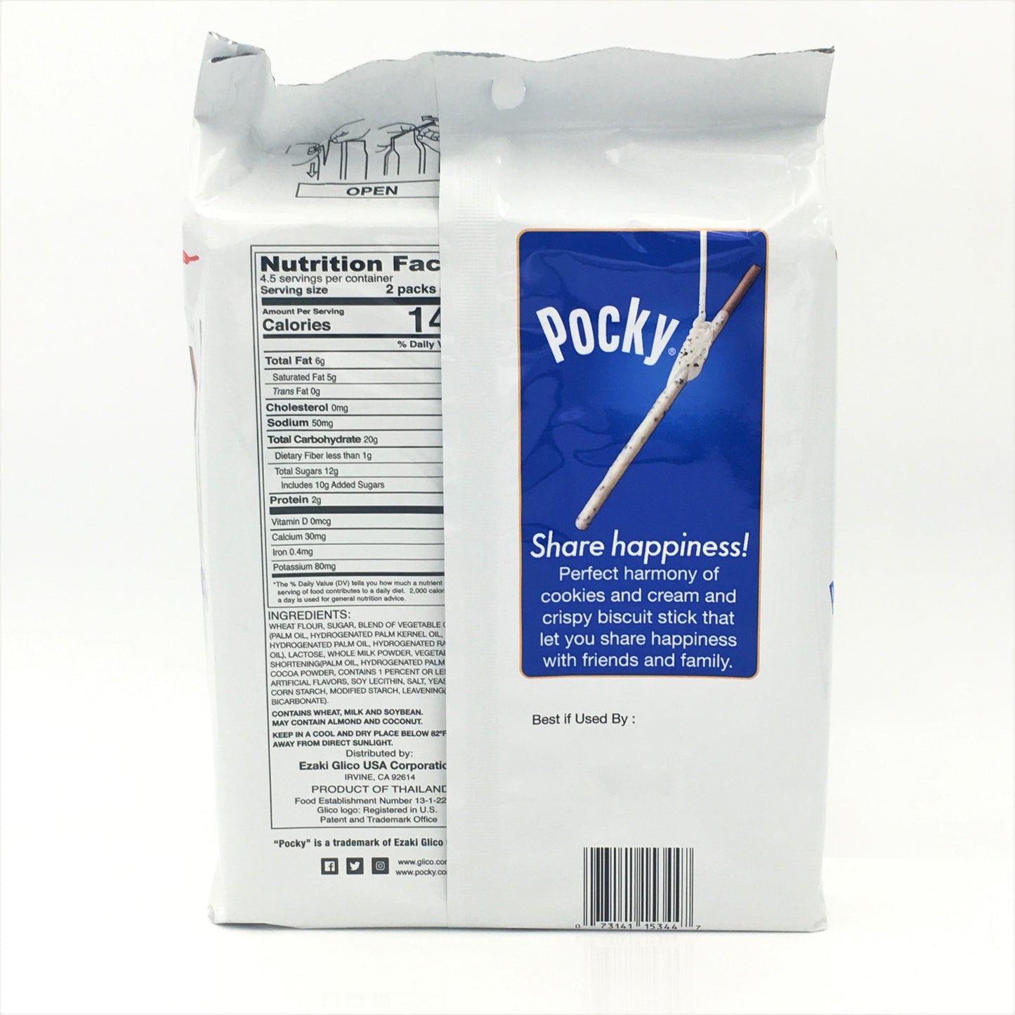 Glico Pocky Cookies and Cream Covered Biscuit Sticks 9 Packs 129.6 g