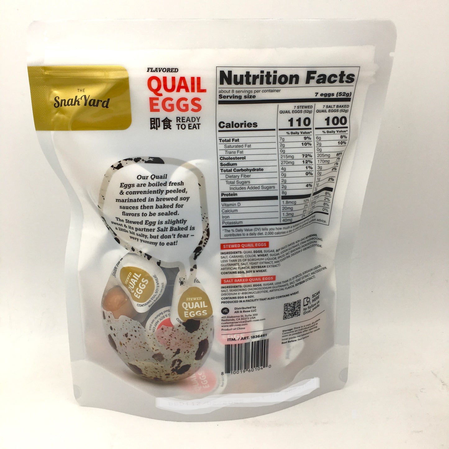 The Snack Yard Flavored Quail Eggs 14.1oz(400g)