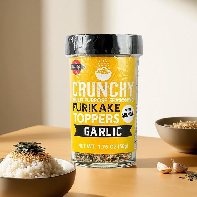 J-Basket Crunchy Furikake Rice Seasoning Toppers Garlic With Granola1.76oz/(50g)