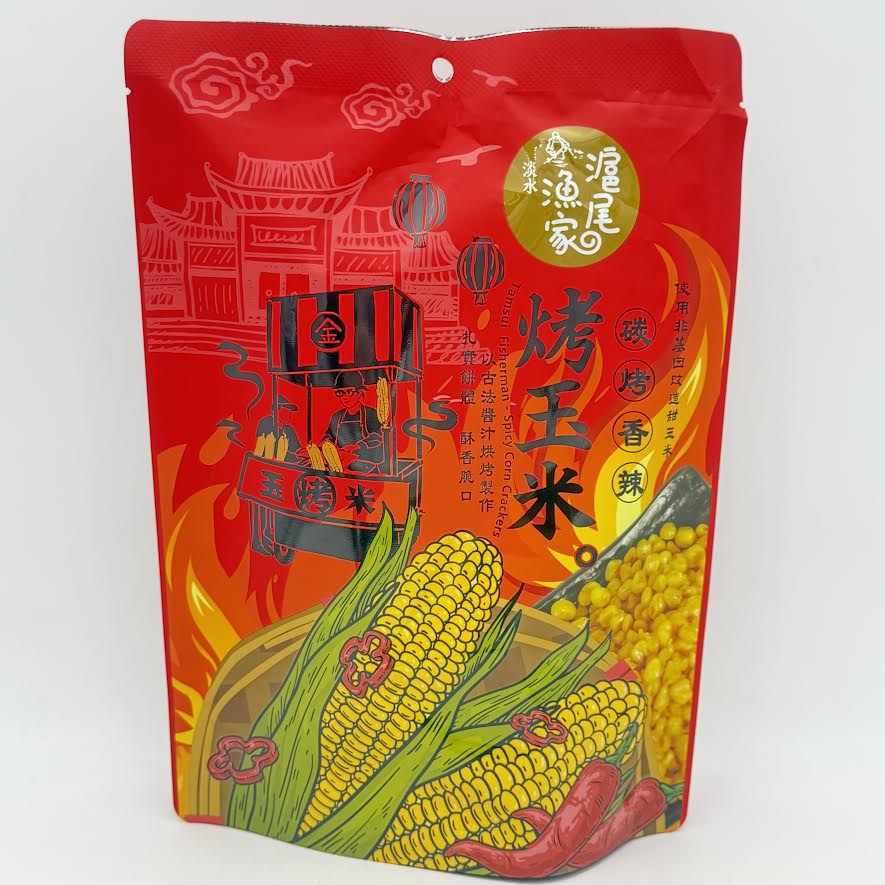Tamsui Fisherman - Spicy Corn Crackers Grilled Spicy Corn Bites 2.47oz/(70g)滬尾漁家碳烤香辣烤玉米