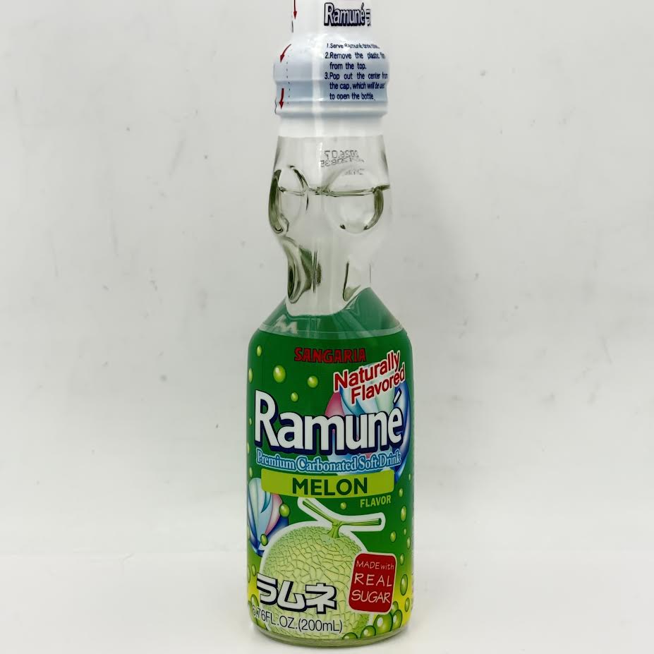 Sangaria Ramune - Melon Flavor 200mlx6bottle三佳麗彈珠汽水蜜瓜口味