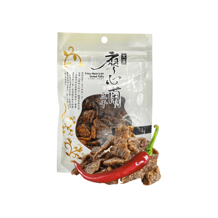 Liao Hsin-Lan Non-Gmo Dried Tofu - Spicy Flavor(Vegan) 110g廖心蘭大溪豆乾燒辣口味