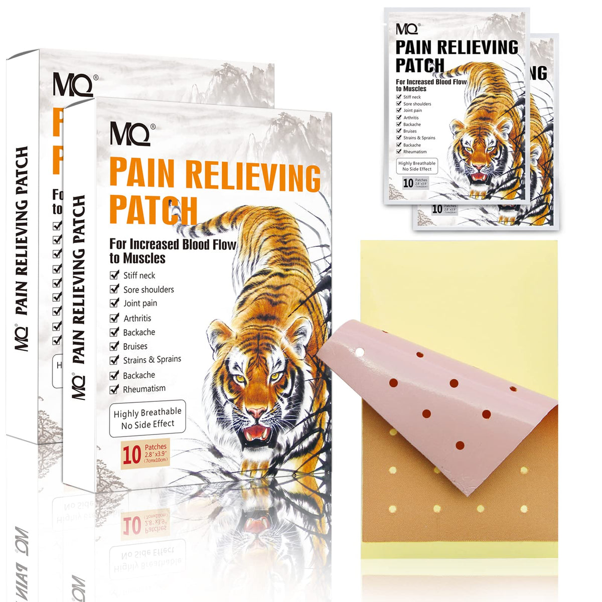 Mqupin Pain Relieving Patch For Increased Blood Flow To Muscles 10pcs止痛貼片