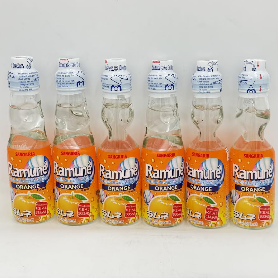 Sangaria Ramune - Orange Flavor 200mlx6bottle