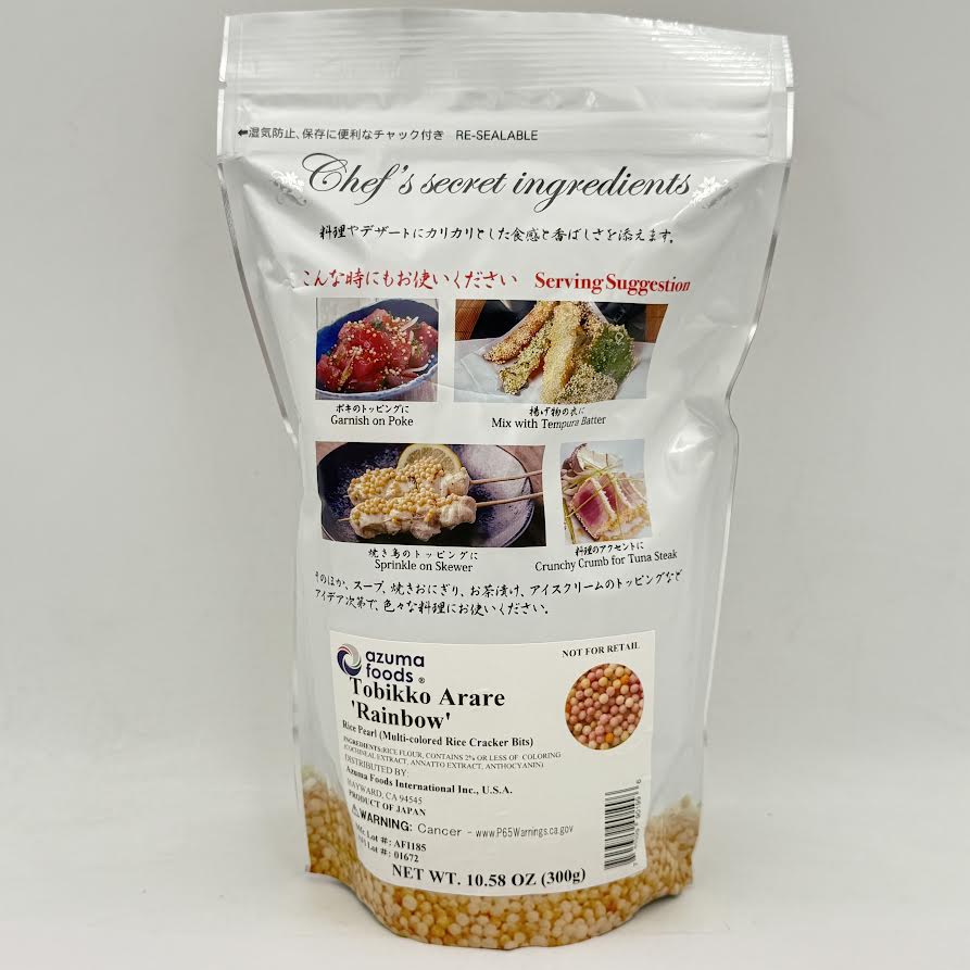 Azuma Foods Tobikko Arare Rainbow Multi-Colored Rice Cracker Bits 10.58oz/(300g)