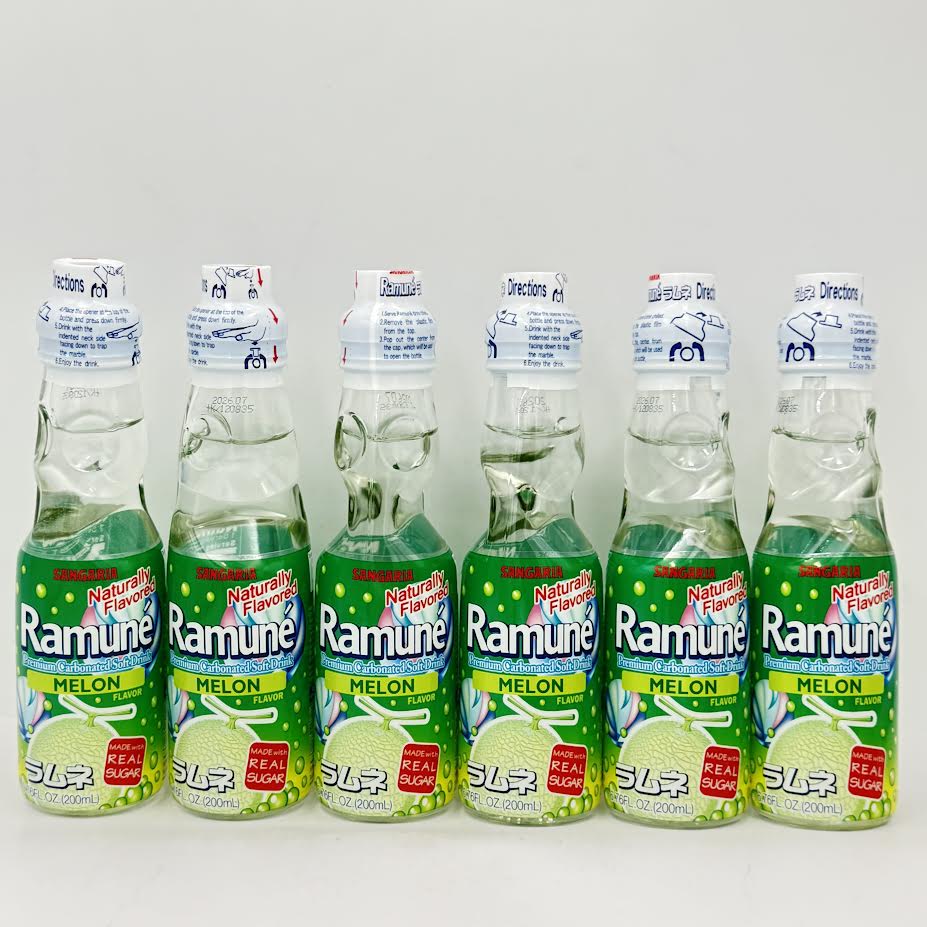 Sangaria Ramune - Melon Flavor 200mlx6bottle三佳麗彈珠汽水蜜瓜口味