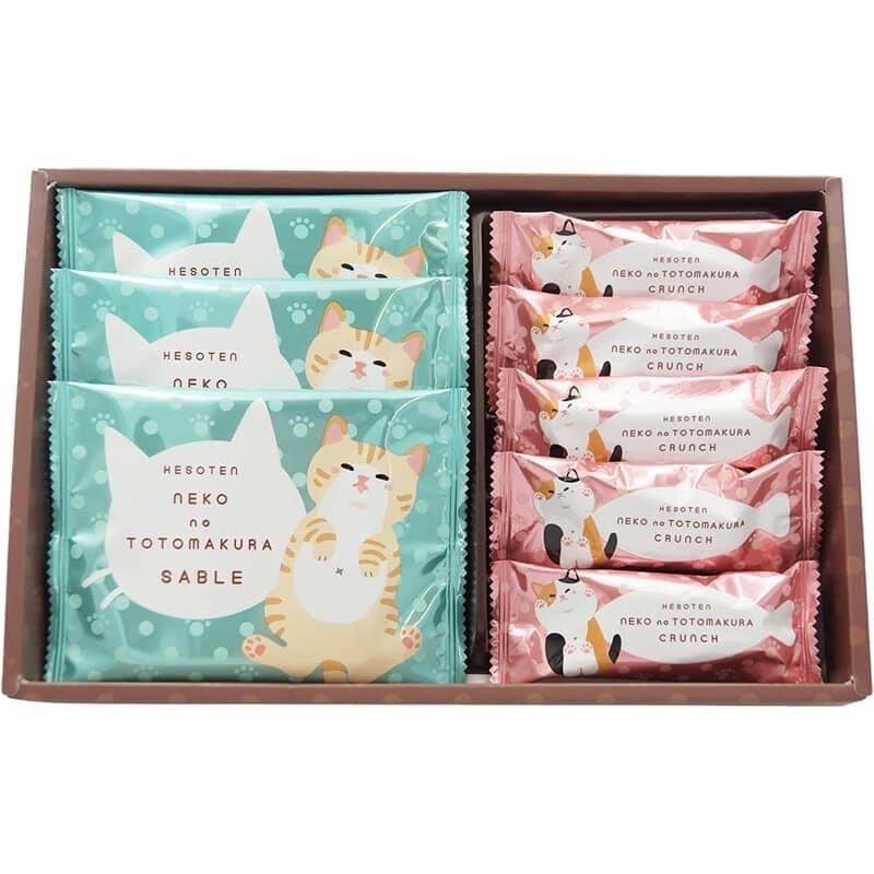 Wakao Neko No Totomakura Cookie & Chocolate 114g/(8pc)貓形餅乾和魚形巧克力脆餅禮盒