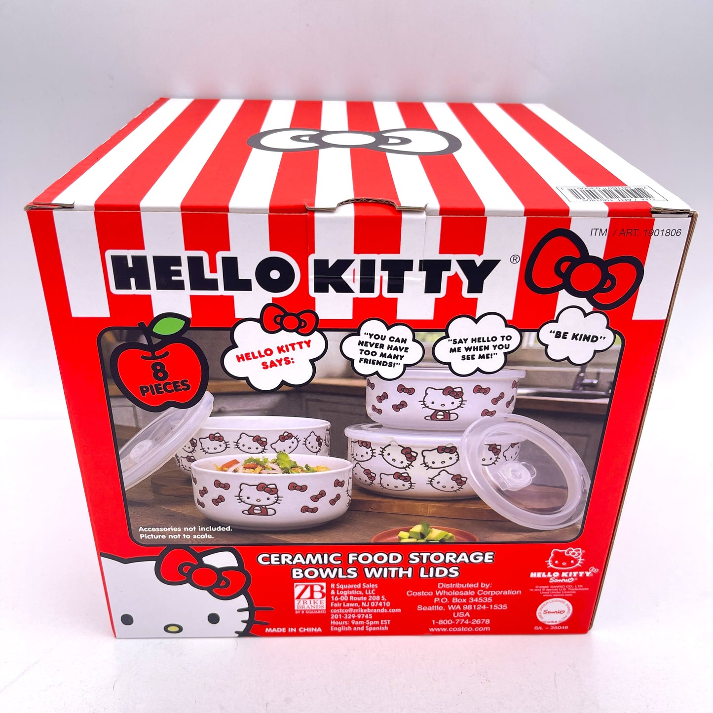 Zrike Hello Kitty Ceramic Food Storage Bowls With Venting Lids 4 Pack