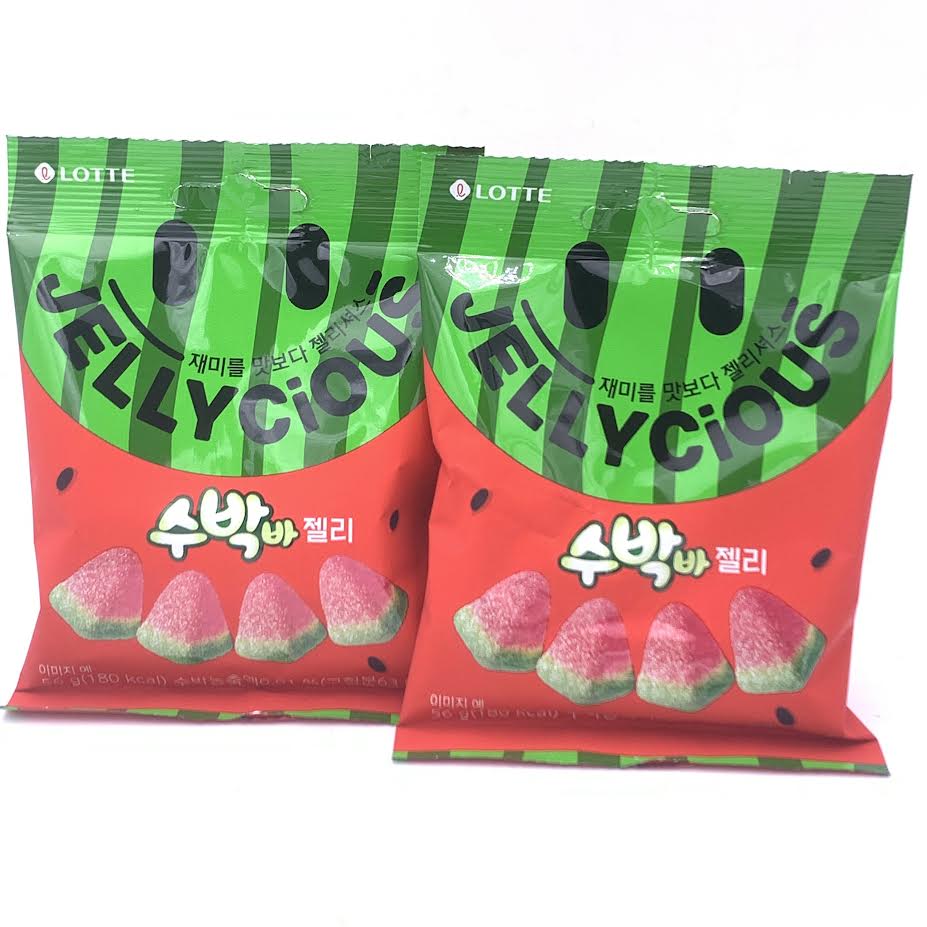 Lotte Korea Jellycious Gummy Fruit Jelly - Watermelon Flavor 56gx2bags
